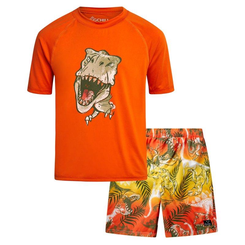 Big Chill Boys' Rash Guard Swimsuit - 2 Piece Rash Guard and Swim Trunks for Boys (Sizes: 4-12)