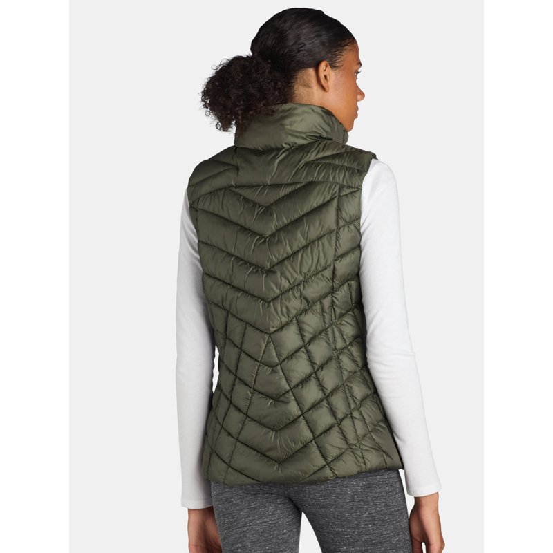 Big Chill Women's And Women's Plus Chevron Quilted Puffer Vest Midweight Sizes S-3X