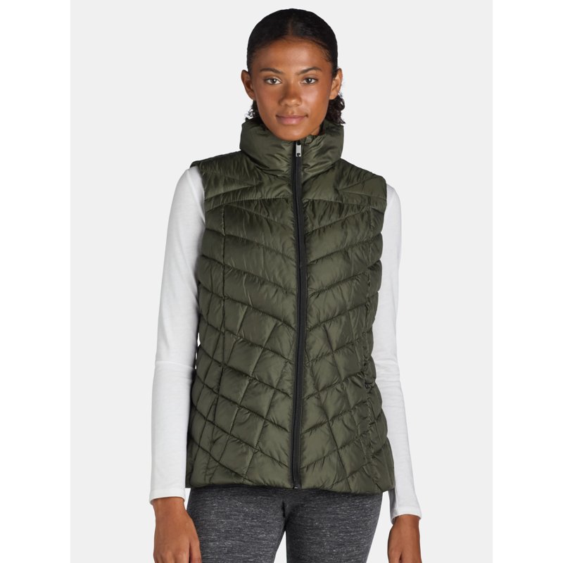 Big Chill Women's and Women's Plus Chevron Quilted Puffer Vest Midweight Sizes S-3X