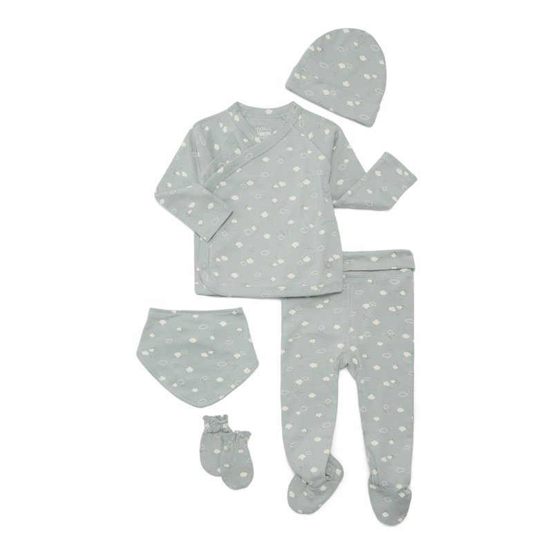 Bliss by Garanimals Baby Layette Pajama 5-Piece Set Sizes 0–9M