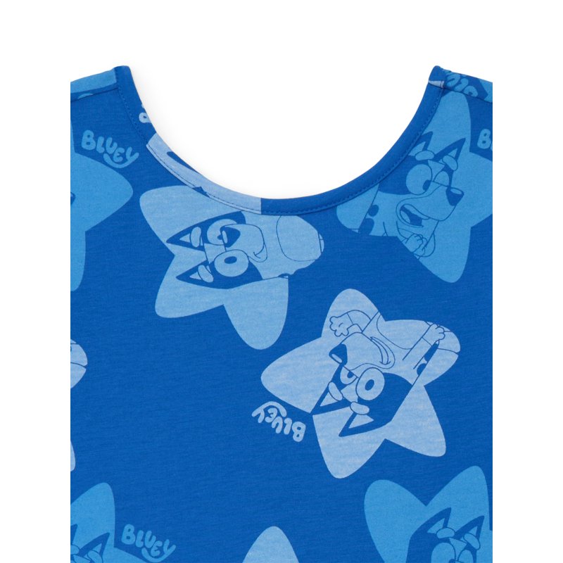Bluey Girls Printed Skater Dress With Short Sleeves Sizes 4-12