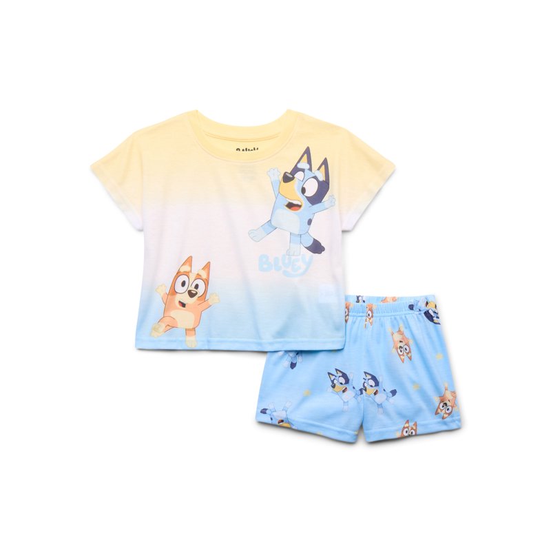 Bluey Girls Top and Shorts Pajama Set 2-Piece Sizes 4-12