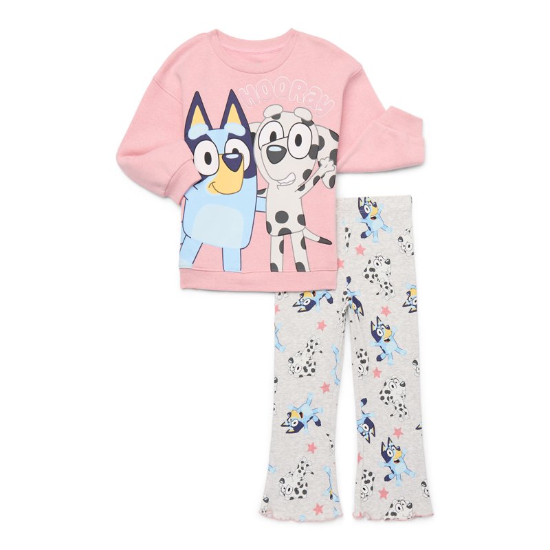 Bluey Toddler Girls Long Sleeve Graphic Print Sweatshirt And Matching Flare Leggings Set 2-Piece Sizes 12M-5T