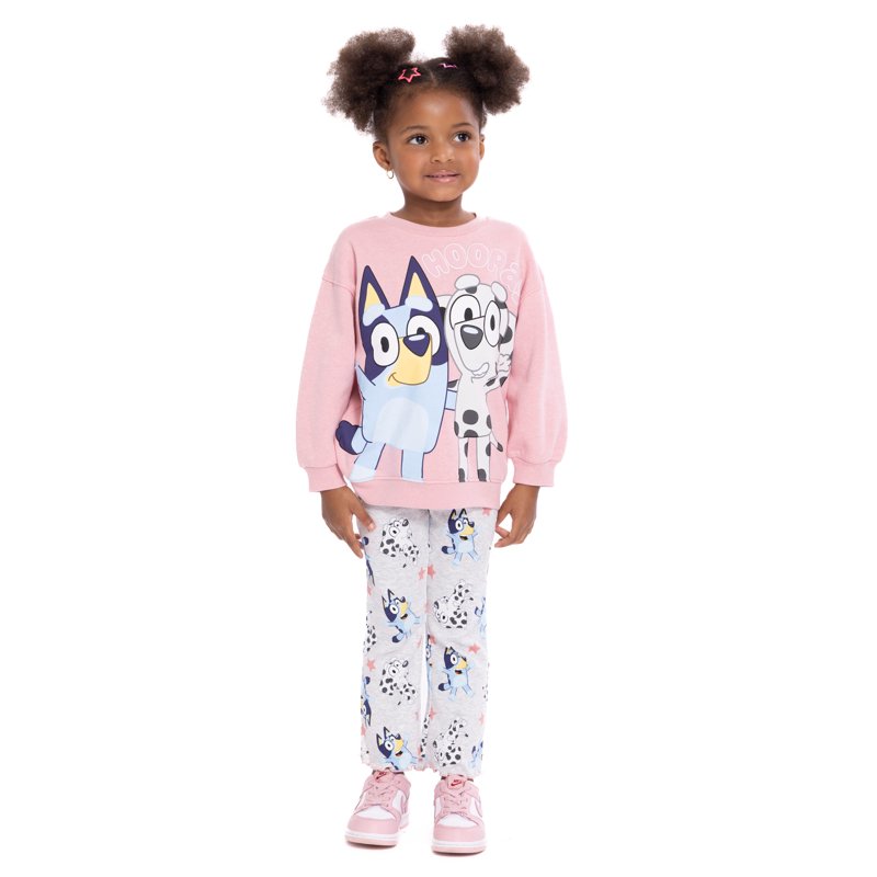Bluey Toddler Girls Long Sleeve Graphic Print Sweatshirt and Matching Flare Leggings Set 2-Piece Sizes 12M-5T