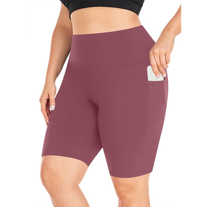 BLVB Plus Size Biker Shorts For Women High Waist X-Large-5X With Pockets Workout Running Shorts For Yoga
