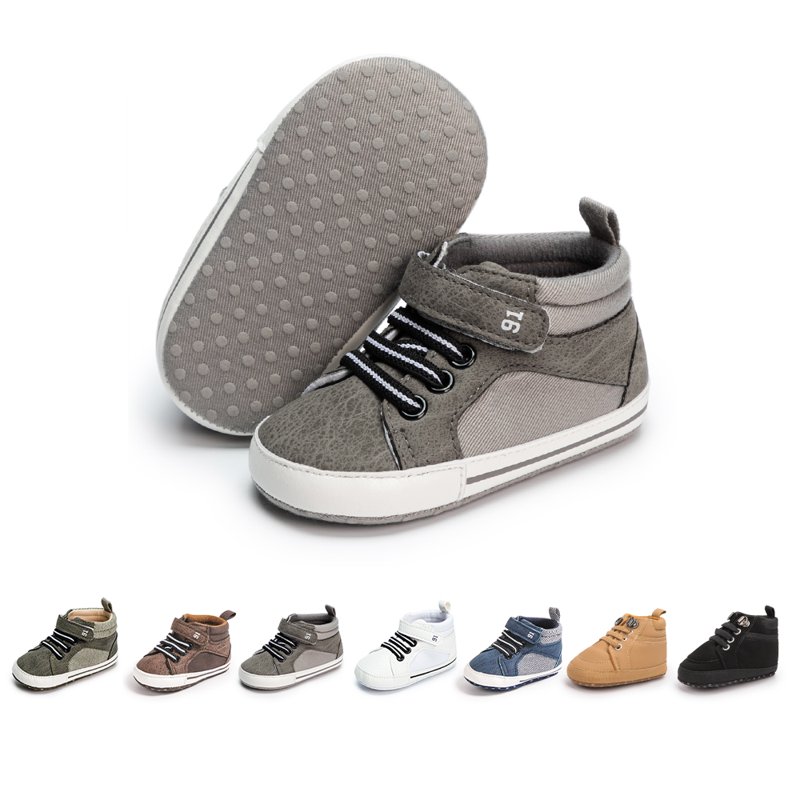 Bonario Baby Boys Girls Shoes Infant High Tops Ankle Sneakers Soft Anti-Slip Sole For First Walkers 3-18 Months