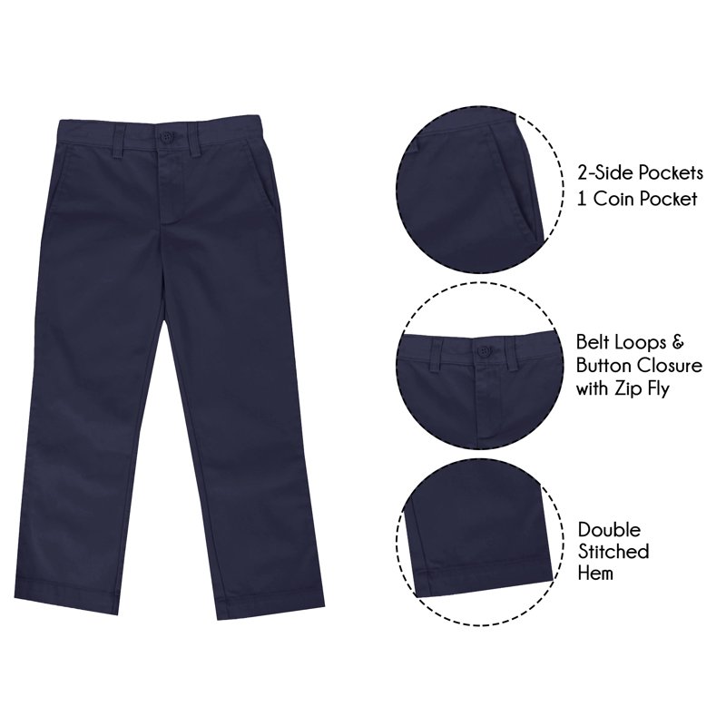 Boy's Stretch Slim Fit School Uniform Chino Pants