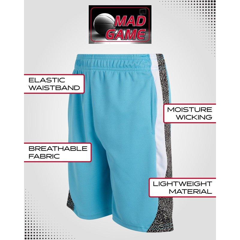 Boys’ Active Shorts – 4 Pack Athletic Performance Gym Shorts (8-18)