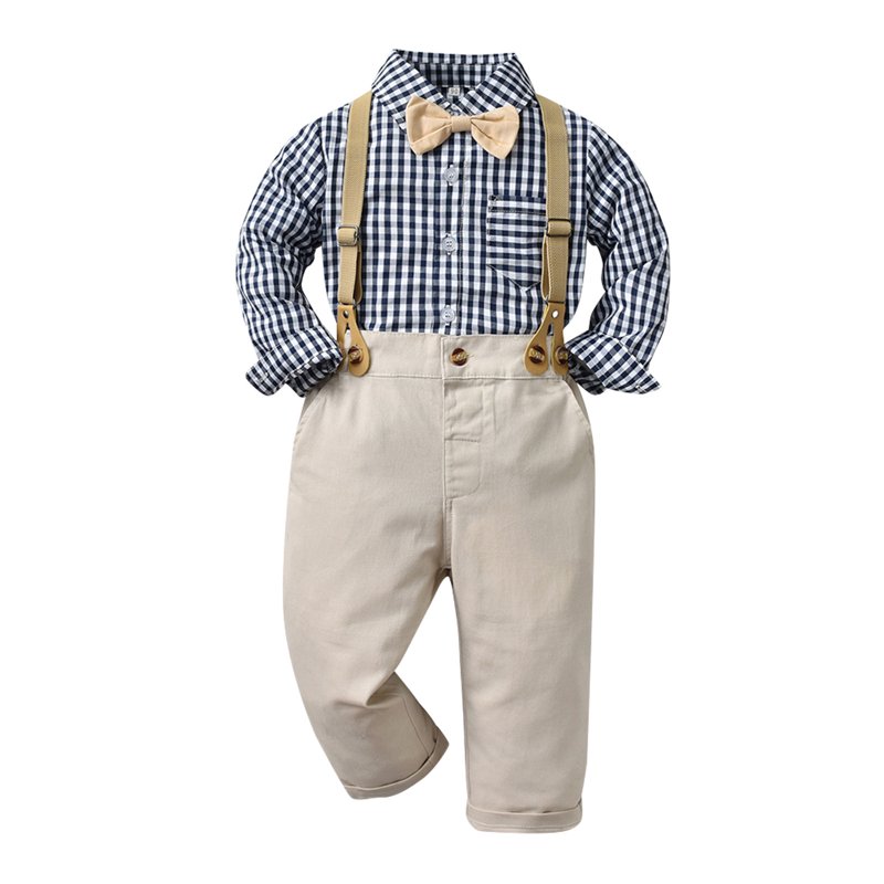 Boys Easter Outfit Toddler Baby Long Sleeve Plaid Prints T Shirt Tops Pants Child Kids Fashionable Clothing Fit Cotton Pajama Set