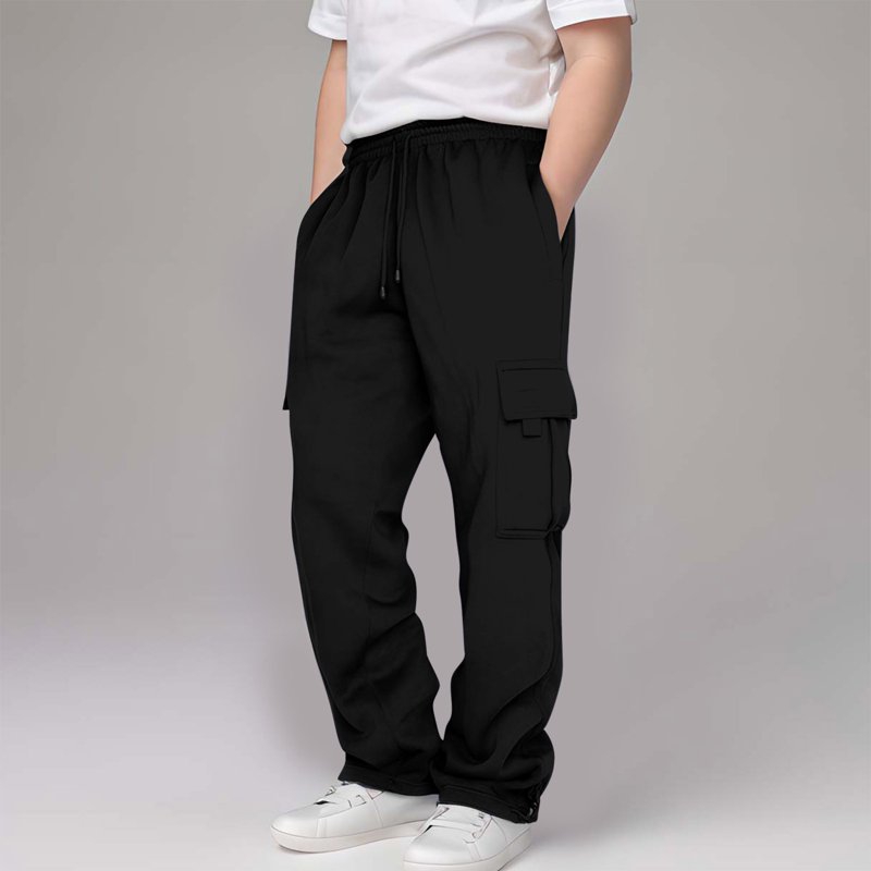 Boys Fishing Gear Boys Size 9 Pants Boys Cargo Joggers Pants Elastic Waist Casual Jogging Trousers Bottom For Kids Black 13-14 Years