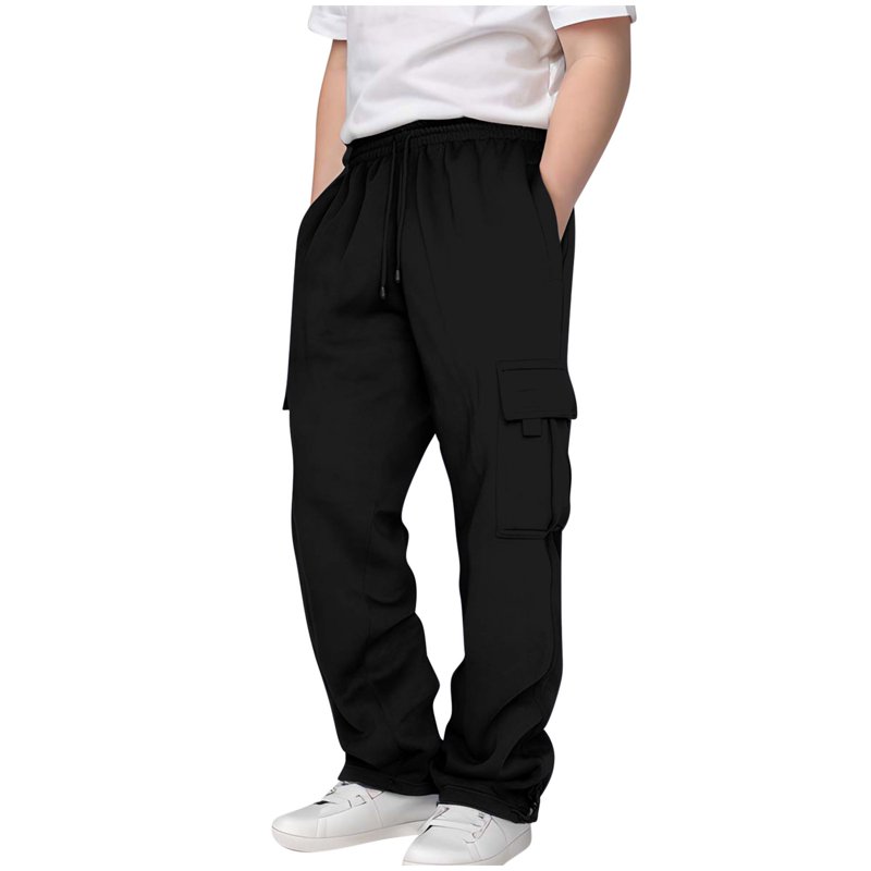 Boys Fishing Gear Boys Size 9 Pants Boys Cargo Joggers Pants Elastic Waist Casual Jogging Trousers Bottom for Kids Black 13-14 Years