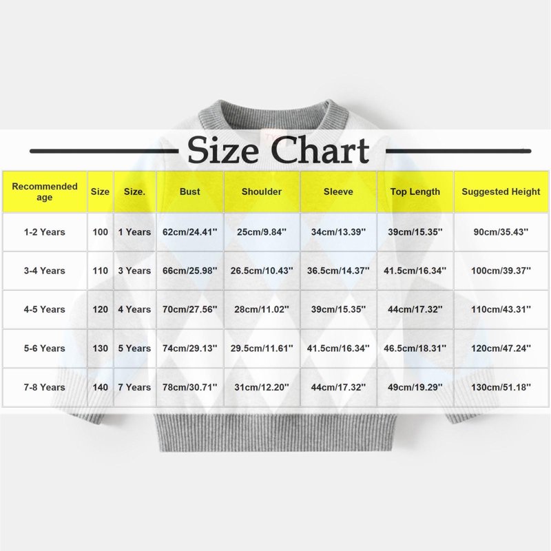 Boys Geometric Knit Sweater Heavy Long Sleeve Round Neck Top Winter Fleece-Lined Acrylic Casual Shirt