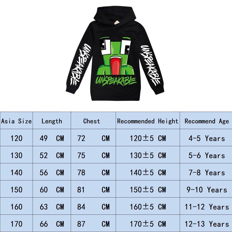Boys Girls Unspeakables Cartoon Graphic Printed Costume Hoodies Sweatshirt Novelty Hooded Tracksuit Long Sleeve Pullover Jogging Suit Hoody Casual Outerwear Sport Clothes Anime Gift Kid Outfit 4-13