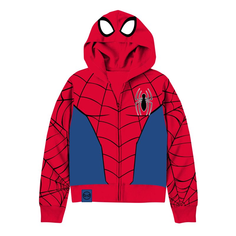 Boys Licensed Cosplay Hoodie Spiderman Sizes XS-XXL