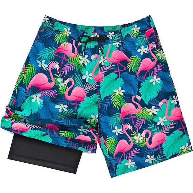 Boys Swim Trunks Bathing Suit Youth Teen Boys Swimming Trunks With Compression Liner Kids Swimsuit Board Shorts 7-16