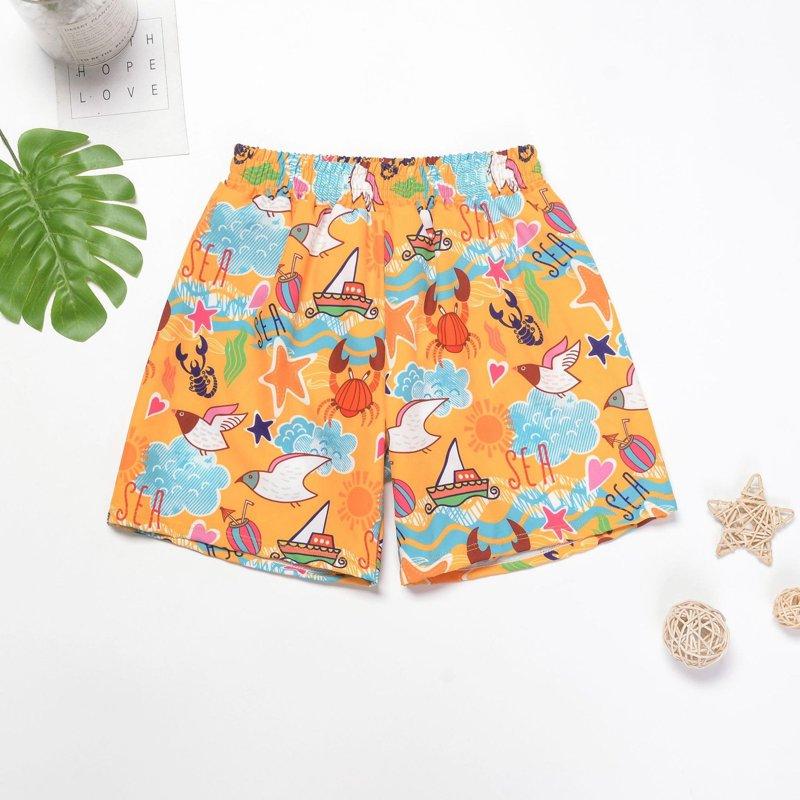 Boys Swim Trunks Size 7 3d Prints Dinosaurs Swimming Short Casual Beach Bathing Suit Toddler Swimsuit Boy Orange 8-9 Years