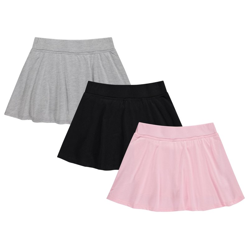 BTween 3 Pack Skorts for Girls - Kids Scooter Skirts - Skirt Layered Shorts with Floral Solid Tie Dye or Butterfly Prints