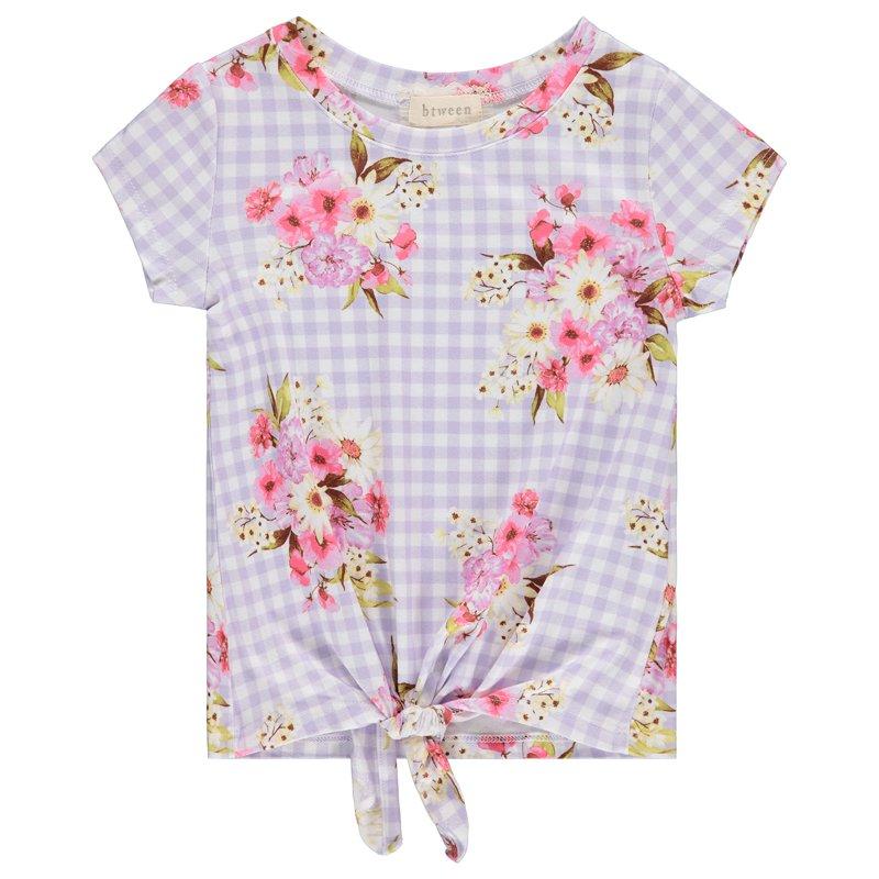 BTween Girls 4-Piece Summer Tops Fashionable Short Sleeve T-Shirt Casual Daily Shirt For Kids - Assorted Colors