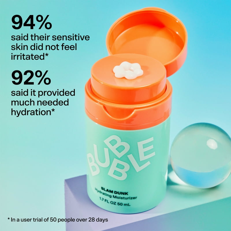Bubble Skincare Slam Dunk Hydrating Face Moisturizer For Normal To Dry Skin 1.7 Fl Oz/ 50mL