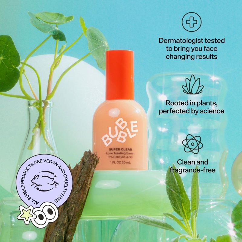 Bubble Skincare Super Clear Acne Treating Serum For All Skin Types 1 Fl Oz / 30mL