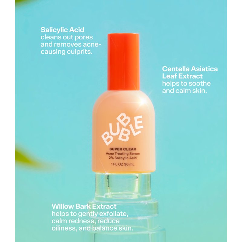Bubble Skincare Super Clear Acne Treating Serum For All Skin Types 1 Fl Oz / 30mL