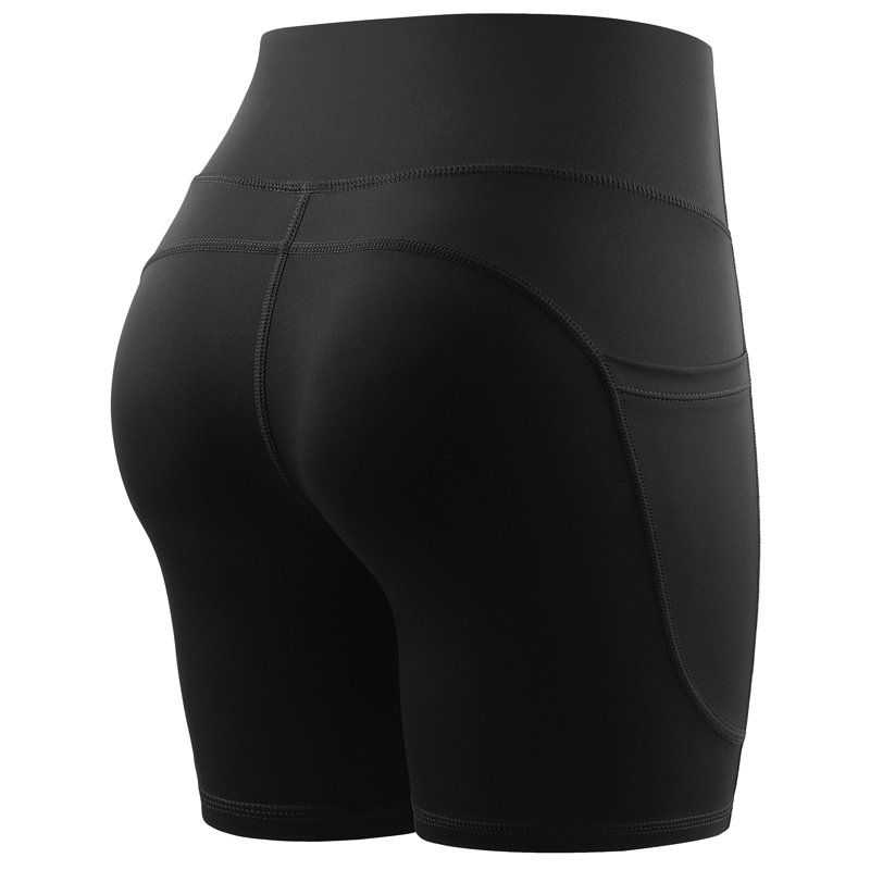 Cadmus High Waist Yoga Shorts For Women Workout Running Shorts Naked Feeling Biker Shorts Tummy Control Deep Pockets Black M