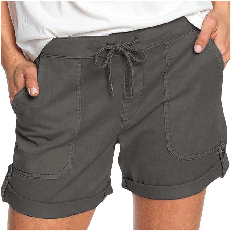 CALAFEBILA Cargo Shorts For Women Plus Size Drawstring Casual Womens Plus Size With Pockets