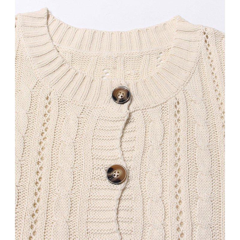 Cardigans Sweaters For Women Fall Fashion Cable Knit Sweater Crew Neck Button Down Winter Chunky Sweaters Short Sweater Outerwear Coats Alsol Lamesa
