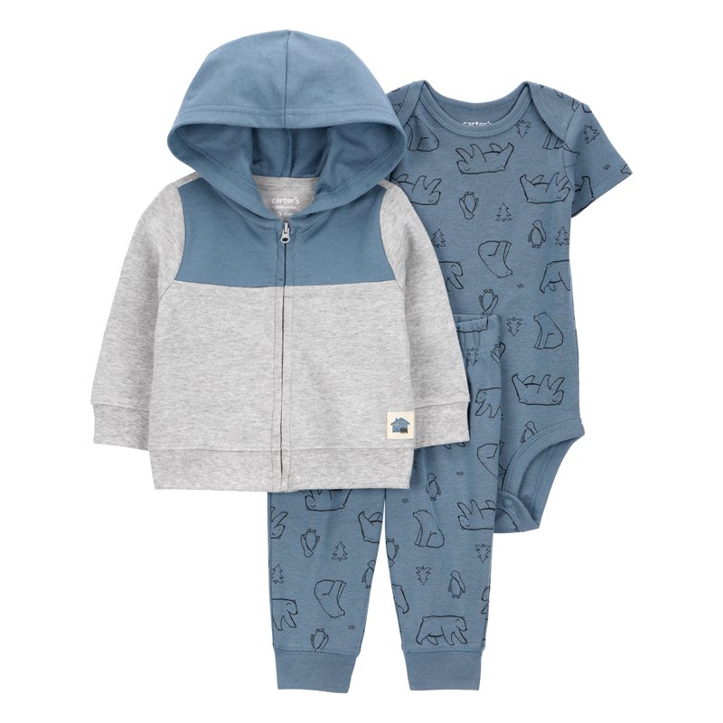 Carter's Child of Mine Baby and Toddler Boy Cardigan Outfit Set 3-Piece Sizes 0/3-24 Months