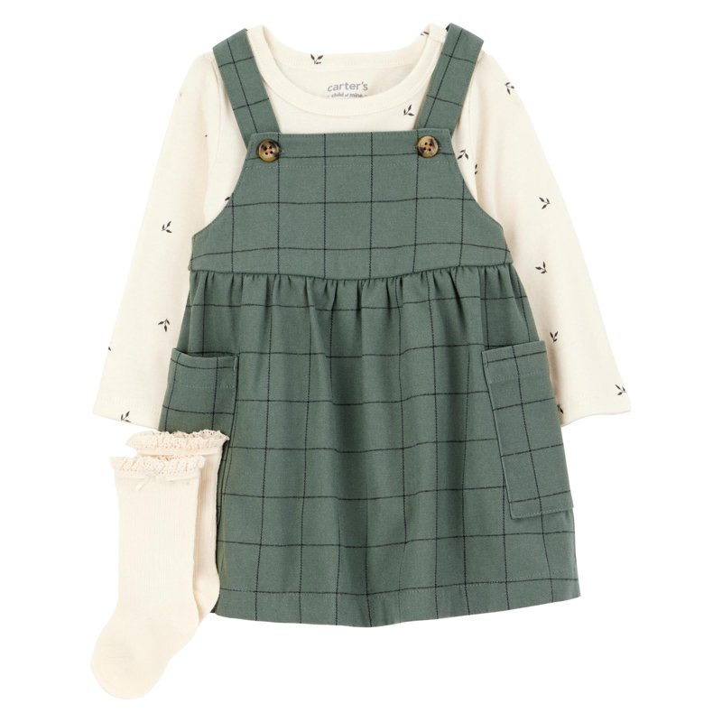 Carter's Child of Mine Baby and Toddler Girl Dress Set 3-Piece Sizes 0/3-24 Months
