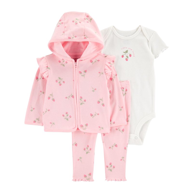 Carter's Child of Mine Baby Girl Cardigan Outfit Set 3-Piece Sizes Preemie-24 Months