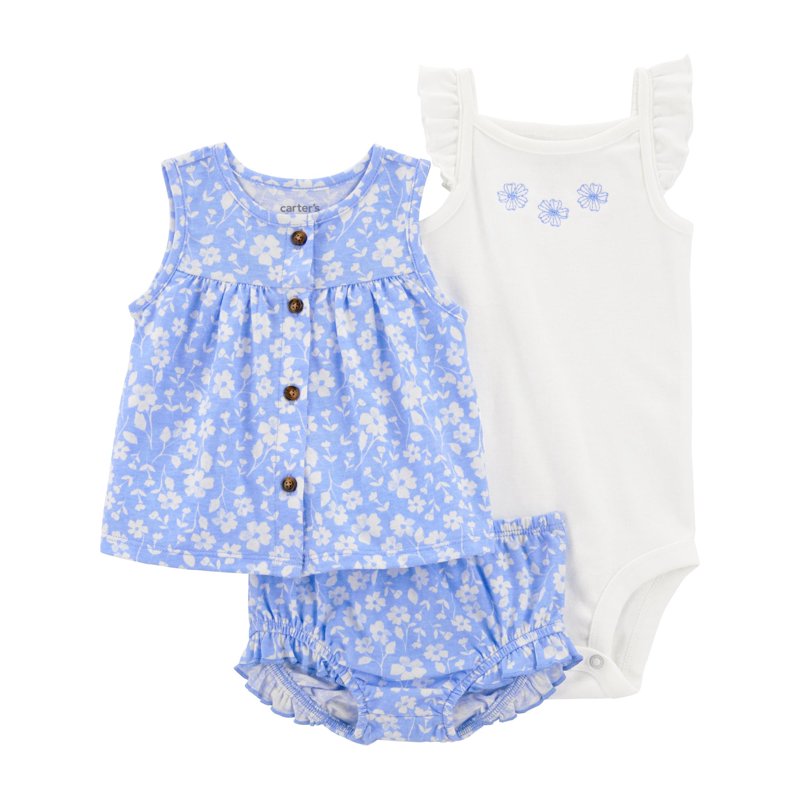Carter's Child of Mine Baby Girl Outfit Set 3-Piece Sizes 0/3-24 Months