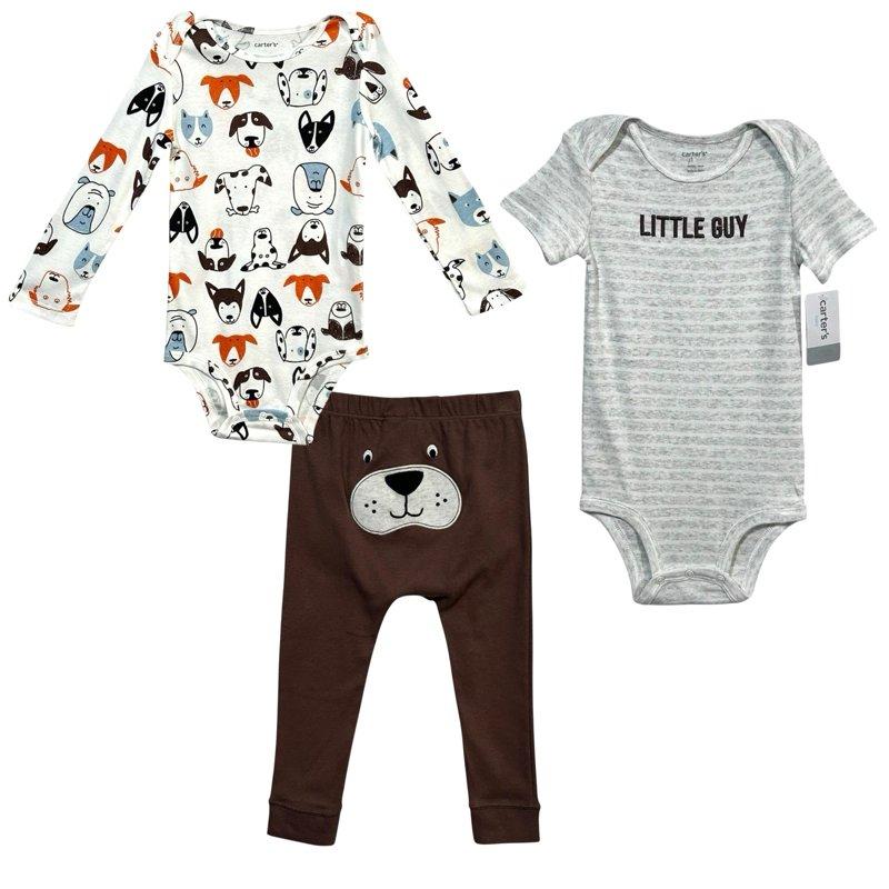 Carters Baby Boys 3pc Pants Top Bodysuit Outfit Set Size 9M Long -Short Sleeve