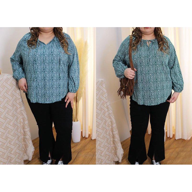 CASSIE LIZ Plus Size Womens Tops 4X Long Sleeve Shirts Fall V Neck Green Boho T Shirts Fashion Drawstring Tunics Loose Fit Summer Blouses Casual Pullovers 4XL 24W 26W