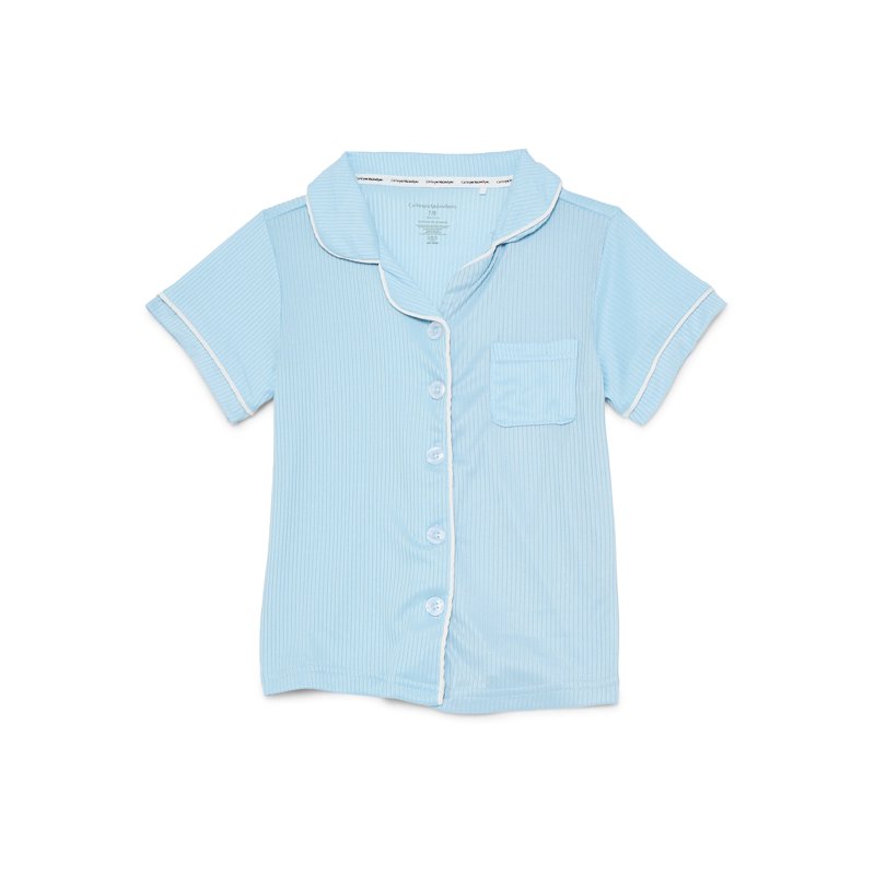 Catherine Malandrino Girls Ribbed Short Sleeve Top Pants With Bonus Headband 3-Piece Pajama Sleep Set Sizes 5-16