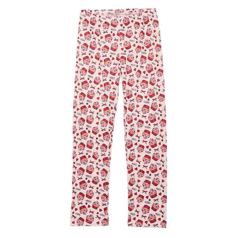 Catherne Malandrino Girls Ribbed Notch Collar Short Sleeve Top Pants With Bonus Socks 3-Piece Pajama Set Sizes 5-16