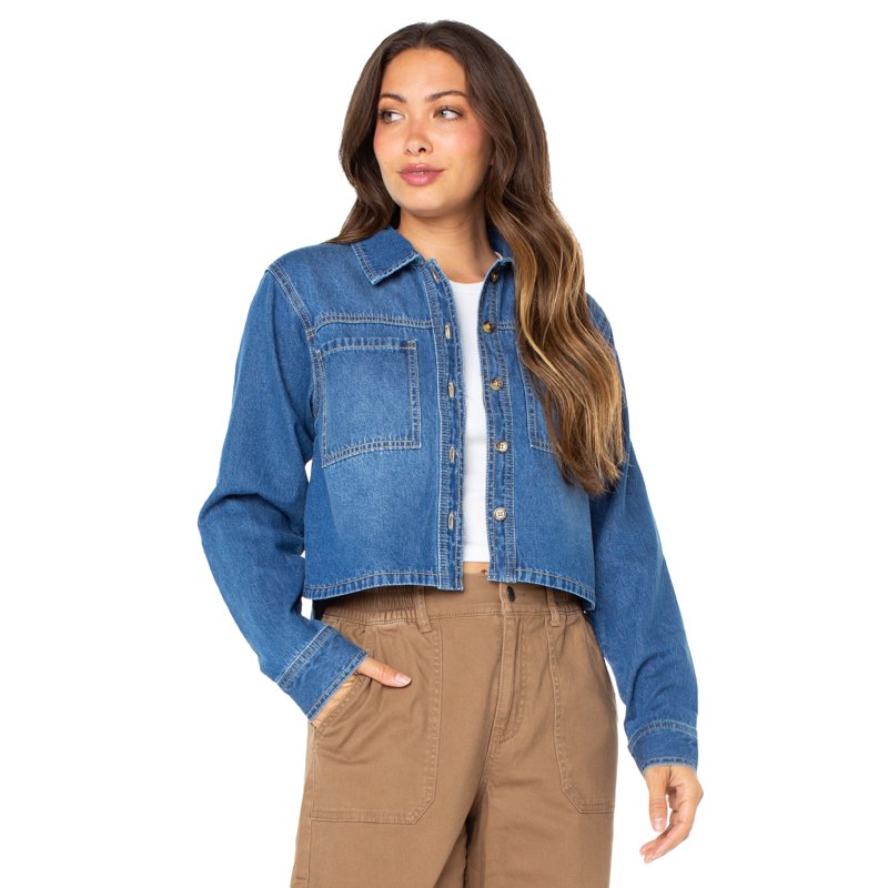 Celebrity Pink Juniors and Juniors Plus Hi Low Long Sleeve Shirt Sizes XXS-3X