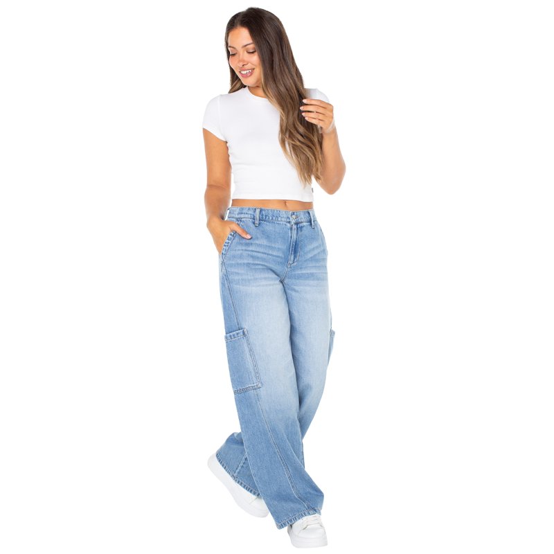 Celebrity Pink Women's And Women's Plus Cargo Wide Leg Jeans Sizes XS-4X
