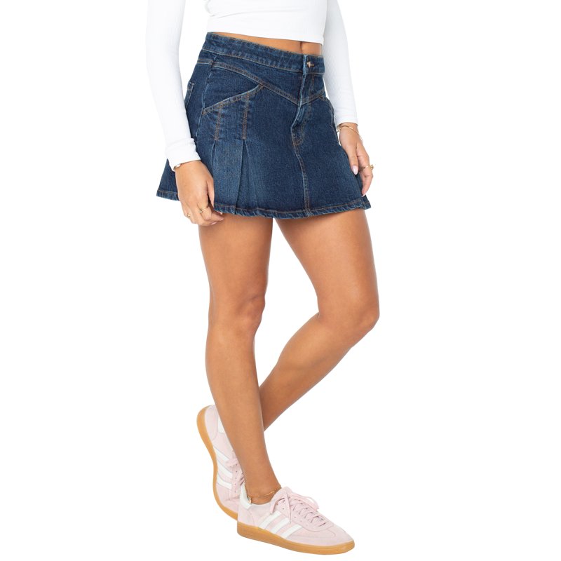 Celebrity Pink Women's Western Pleated Denim Mini Skirt Sizes XS-XXXL