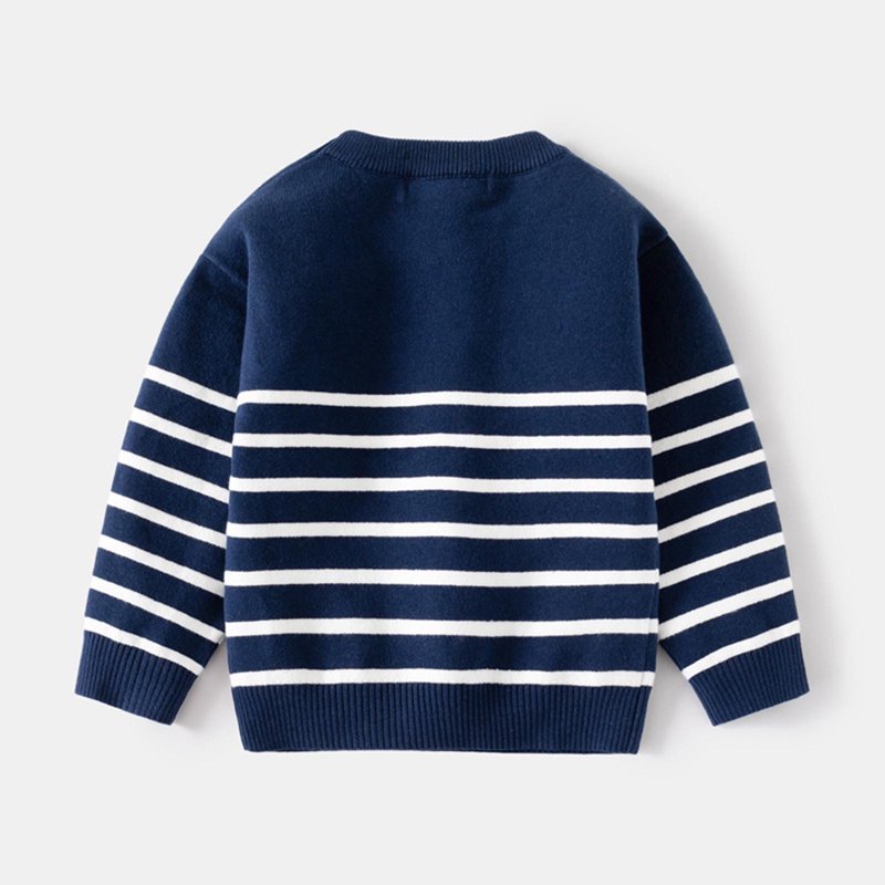 Cethrio Kids Boys Winter Sweaters Collared Knitting Cotton Pullover Thermal Fall Winter Tops Navy Size 1-8 T