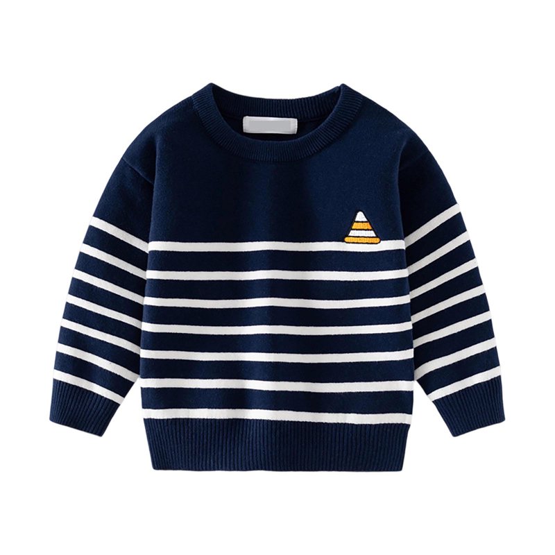 Cethrio Kids Boys Winter Sweaters Collared Knitting Cotton Pullover Thermal Fall Winter Tops Navy Size 1-8 T