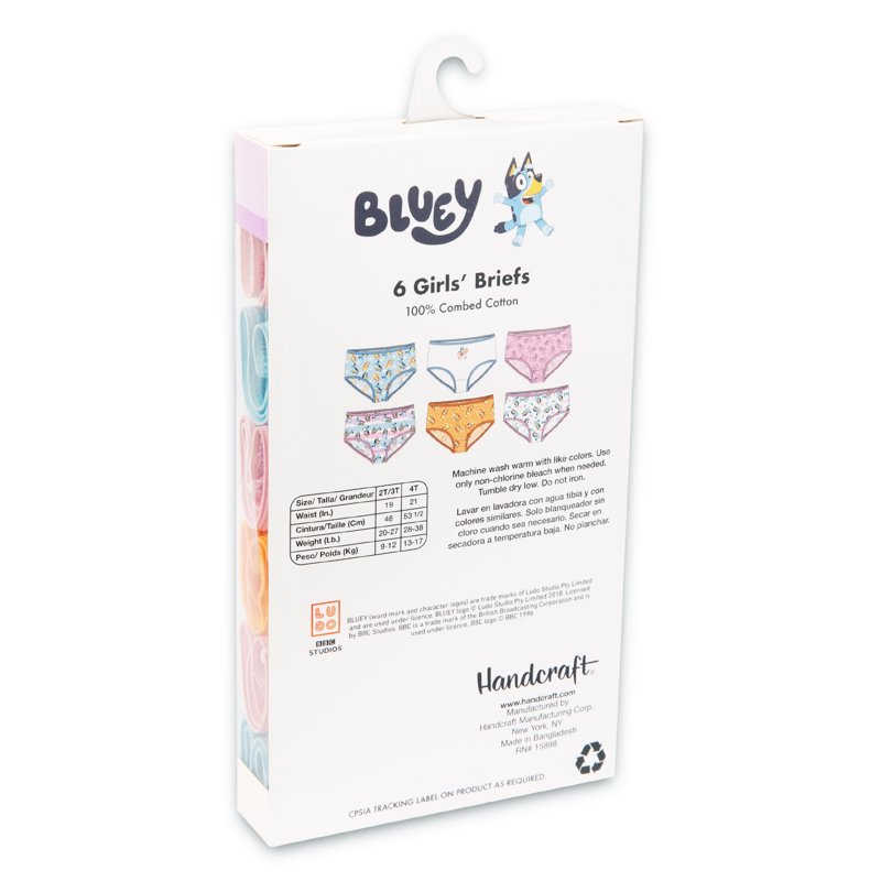 Character Toddler Girl Briefs Underwear 6-Pack Sizes 2T-4T