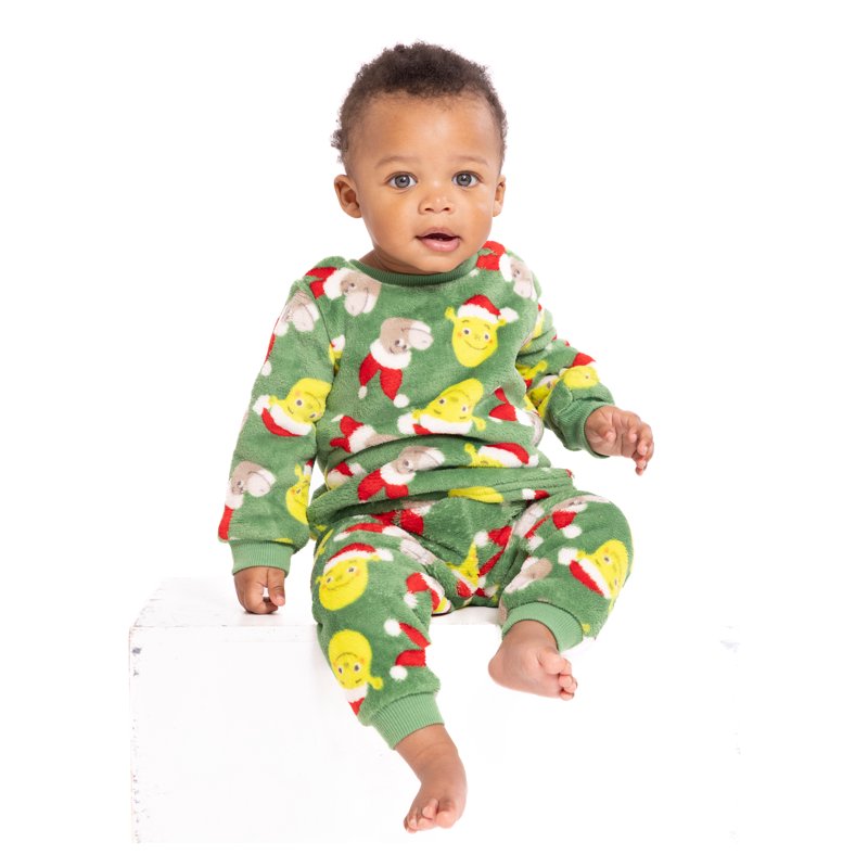 Christmas Shrek Baby Boys Or Girls Print Plush Top And Pants Set 2-Piece Sizes Newborn-24M