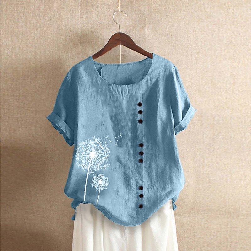 Clearance Clothes under Women Casual Print Short Sleeve O-Neck Plus Size T-Shirt Top Blouse