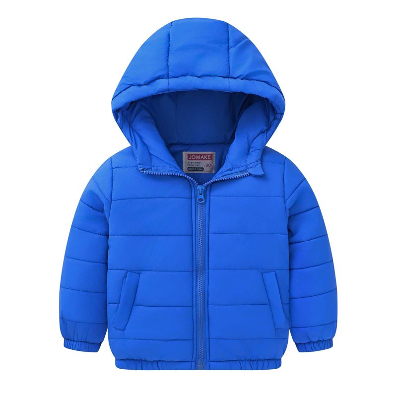 CLOISE Puffer Jacket for Toddler Boys with Hood Short Lightweight Pockets Snow Outwear Blue 1-9T