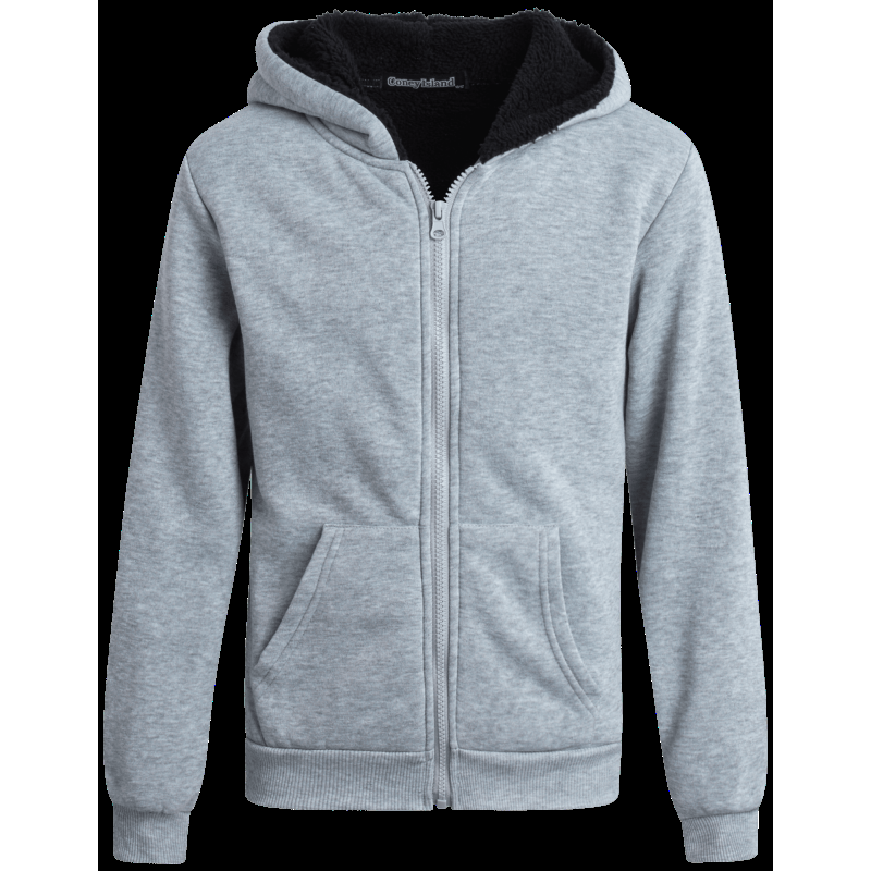 Coney Island Boys Hoodie - Soft Fleece Sherpa Lined Zip Up Hooded Sweatshirt for Boys (4-16)