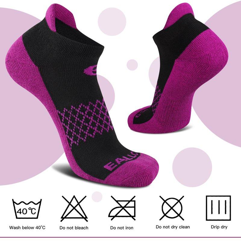 COOPLUS Women's Athletic Ankle Socks Women's Sock Size 9-11 Female Cushioned Color Socks 6 Pairs