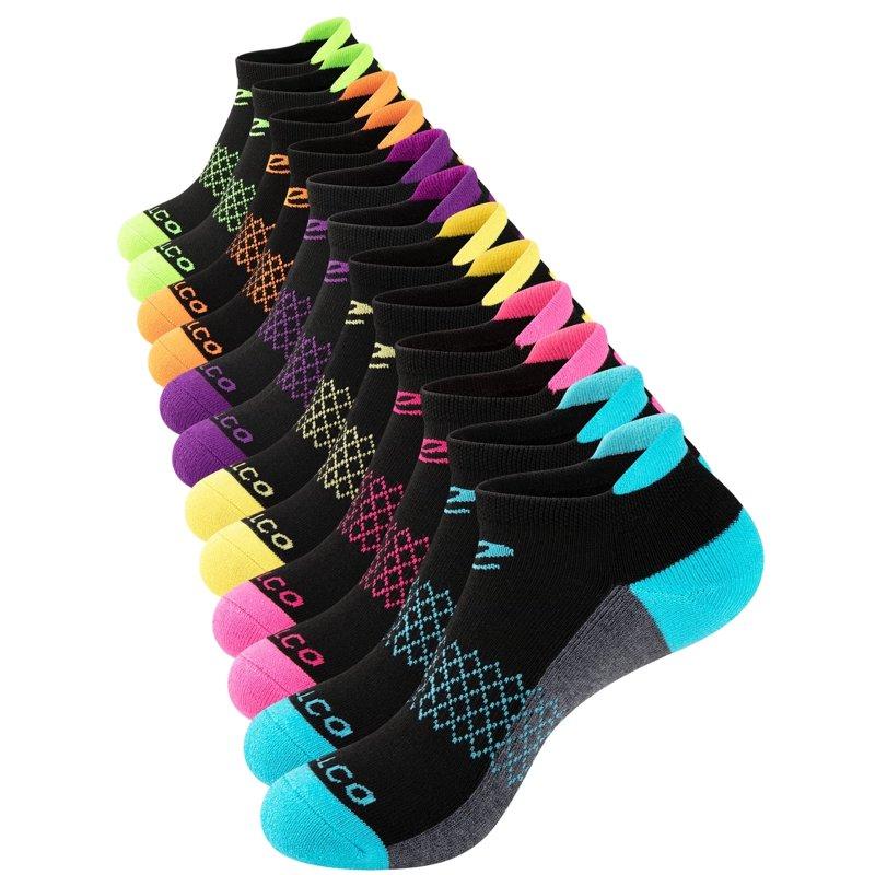 COOPLUS Women's Athletic Ankle Socks Women's Sock Size 9-11 Female Cushioned Color Socks 6 Pairs