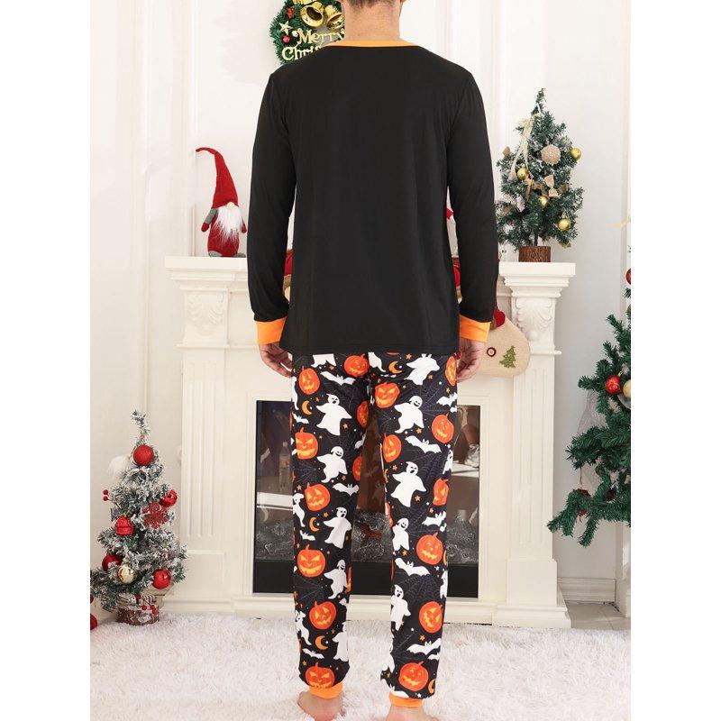 DAKIMOE Halloween Pajamas Family Matching Set Holiday Print Long Sleeve Jammies Loungewear PJs Set Sleepwear Adult Kids Men Women Toddler