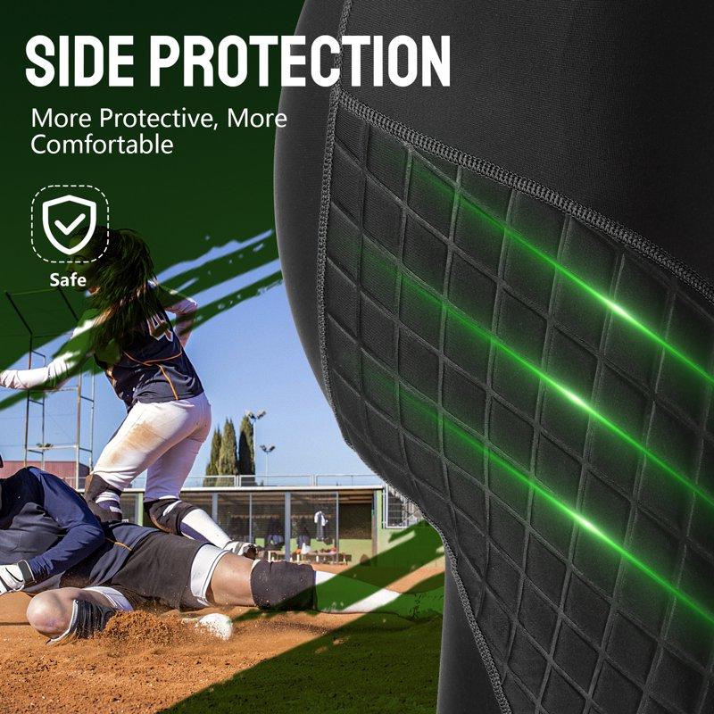 Davion Youth Boys Baseball Cup Underwear Sliding Shorts With Soft Protective Athletic Cup Padded Compression Shorts For Football Softball Lacrosse Hockey(Black-XS)